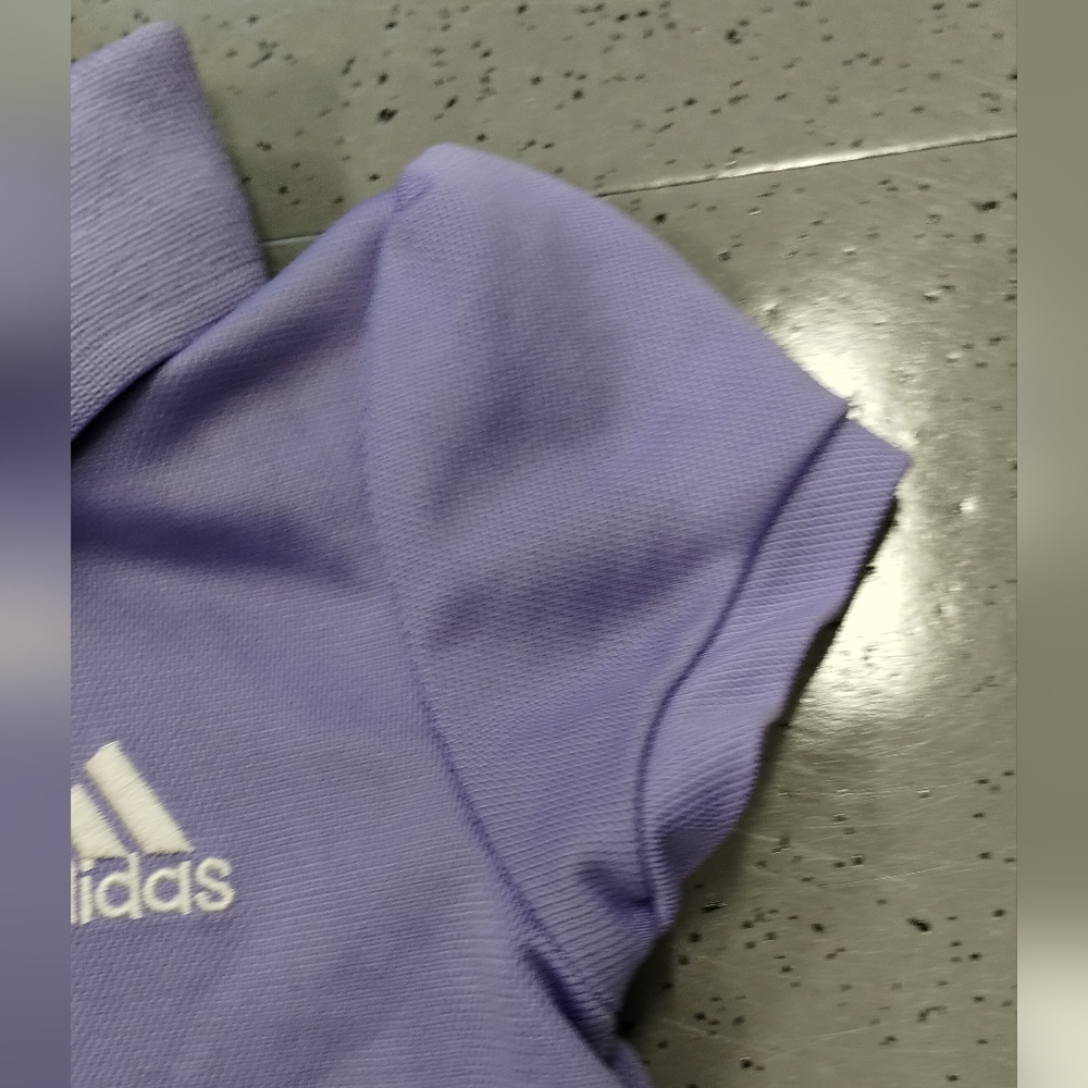 Adidas Toddler Girl 2T  Purple Ruffle Polo Dress Short Sleeve Classic Preppy - Picture 6 of 9